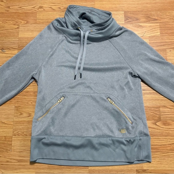 *Under Armour Cowl Neck Drawstring semi fitted Sweatshirt Women Lg  Funnel - Picture 1 of 4